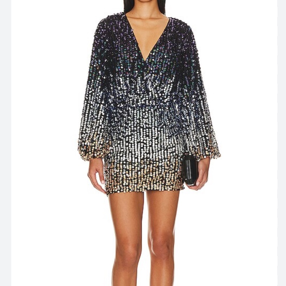 NEW NWT Camila Coelho Trinia Embellished Mini Dress in Multi